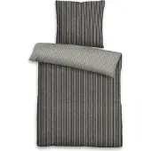 TRAUMSCHLAF Melange Flanell Bettwäsche Streifen Doubleface 135x200 cm + 80x80 cm