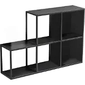 En.casa Wandregal Nostened 5er Set mit Rück- und Seitenwand Schwarz