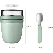 Mepal Geschenk-Set Lunchpot und Faltbarer Löffel Ellipse - Nordic sage - Geschenke für frauen und männer