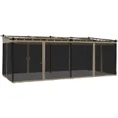 vidaXL Pavillon mit Netzwänden Taupe 6x3 m Stahl