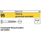 Industrial Quality Supplies Holzschraube DIN 95 Linsensenkkopf Schlitz 2 x 12 Messing galvanisch vernickelt