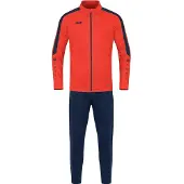 Jako Kinder Trainingsanzug Polyester Power M9123-375 116 - Flame/Marine - 116