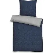 TRAUMSCHLAF Uni Melange Flanell Bettwäsche 840200 Kissenbezug einzeln 40x80 cm marine