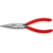Knipex Flachrundzange DIN ISO 5745 Länge 160mm mit Schneide gerade poliert Kunststoff-Überzogen - 25 01 160 SB