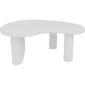 Mendler Couchtisch MCW-O29, Beistelltisch Sofatisch, organische Form Melamin Holz, 45x110x60cm weiß