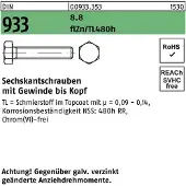 Reyher Sechskantschraube DIN 933 VG M 8 x 70 8.8 zinkbesch. Gleitmittel flZnnc 480h-L