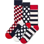 Happy socks Socken 3er-Pack Classic Filled Optic Socks Unisex Navy-Schuhgröße 36 - 40