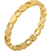 Cai Ring 925/- Sterling Silber vergoldet Hexagon Cut Outs Stacking
