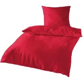 TRAUMSCHLAF Uni Seersucker Bettwäsche 240x220 cm + 2x 80x80 cm rot
