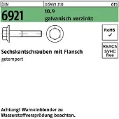 Industrial Quality Supplies Sechskantschraube DIN 6921 m.Flansch M 12 x 50 10.9 galvanisch verzinkt