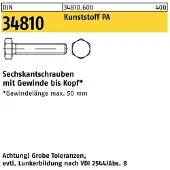 Industrial Quality Supplies Sechskantschraube DIN 34810 VG M 3 x 25 Polyamid