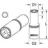 Ks Tools 3/4" Sechskant-Stecknuss lang 27 mm - 911.4148