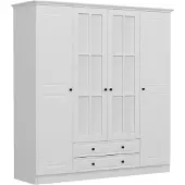 Skye Decor , Kale - 4781, Kleiderschrank, Weiß, 100 % MELAMINBESCHICHTETE SPANPLATTEN, 180 x 52 x 210 cm
