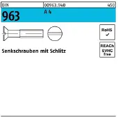Toolcraft Senkschraube DIN 963 Schlitz M 6 x 45 A 4