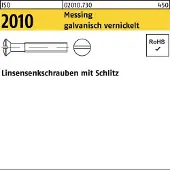 Hörger & Geßler Linsensenkschraube ISO 2010 m.Schlitz M 6 x 30 Messing galvanisch vernickelt