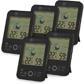 Miraval 5x Raumklimastation Schimmelwarner 5 Stufen Lüftungsempfehlung Hygrometer Temperaturstation