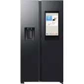 Samsung Series 9 Family Hub RS97F Side-by-Side mit View Inside und Festwasseranschluss, , Freistehend, Amerikanische Tür, Schwarz, 2 Tür(en), Premium Black Steel, 36/64