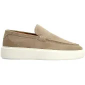 Manfield Beigefarbene Veloursleder-Loafer | Größe 42