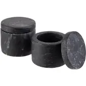 Assheuer & Pott APS 15920 Marmordose MARVELLO, 2er-Set, inkl. Deckel, Ø 6 cm, Höhe 5 cm, 40 ml