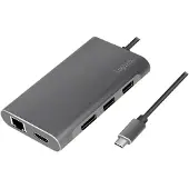 Logilink UA0382, Kabelgebunden, USB 3.2 Gen 1 (3.1 Gen 1) Type-C, 100 W, 10,100,1000 Mbit/s, Silber, 5000 Gbit/s