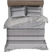 TRAUMSCHLAF Premium Bettwäsche Streifen grau, Schweizer Mako-Satin 135x200 cm + 80x80 cm