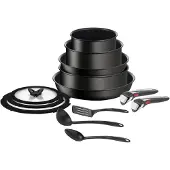 Tefal Ingenio L39593, Gemischtes Set, Schwarz, Aluminium, Titan, Schwarz, Glas