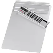Wedo Klemmbrett A4 aus Aluminium mit abnehmbarem Solarrechner