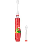 Brush-Baby | Schallzahnbürste KidzSonic - Dino - Rot - für Kinder - Sanfte Reinigung - 2 Modi
