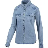 IXS Carve Women Digger organic Hemd washed blue 40