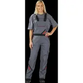 Planam Highline Damen Latzhose schiefer/schwarz/rot 48