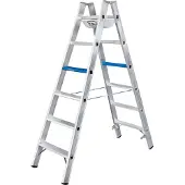 Iller-Leiter Iller Stufenstehleiter Alu Ergo Plus mit 2x8 Stufen 3,59m AH