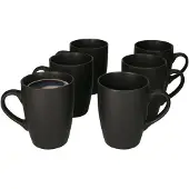 MamboCat 6er Set Kaffeebecher Lampart Nero schwarz 340ml