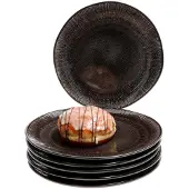 MamboCat 6er Set Dessert- Kuchenteller Zakynthos Reactive Glaze Schwarz - 24321870