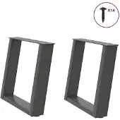 vidaXL Couchtischbeine U-Form 2 Stk. Anthrazit 50x(42-43) cm Stahl