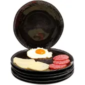 MamboCat 6er Set Speiseteller Zakynthos Reactive Glaze Schwarz - 24321876