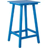 Beliani Gartentisch Blau Kunstholz Quadratisch 60 x 60 cm Holzoptik Muskoka Adirondack Stil Terrasse Out- & Indoor Hochtisch Bartisch
