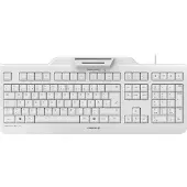 Cherry SECURE BOARD 1.0 Kabelgebundene Chipkarten Tastatur, Hell Grau, USB (QWERTZ - DE), Volle Größe (100%), Kabelgebunden, USB, Mechanischer Switch, QWERTZ, Grau