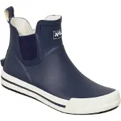 Bockstiegel Damen Gummistiefel Momo kurz mit seitlichem Elastikeinzug - Wasserdichte Stiefelette mit Ausziehhilfe in Blau-Weiß Größe 40