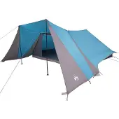 vidaXL Tipi Zelt 12 Personen Blau Taft
