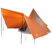 vidaXL Tipi Zelt mit Dach Grau und Orange 510 x 690 x 330 cm Taft