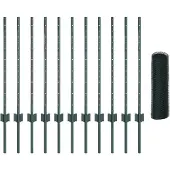 vidaXL Sechseckzaun mit Pfosten 25 x 0,8 m PVC-beschichteter Stahl