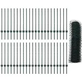 vidaXL Sechseckzaun mit Pfosten 100 x 0,8 m PVC-beschichteter Stahl