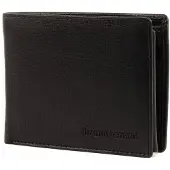 Bruno Banani Leder Geldbörse Schlüsselanhänger Gift Set Slim Wallet / Keychain Black Black schwarz