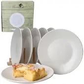 MamboCat 6er Set Dessertteller 21cm White Biata Steingut