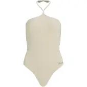 Karl Lagerfeld Karl Pearl Cheeky Swimsuit Champagne Lurex Größe: L | Badeanzüge Outlet | Damen | Weiß