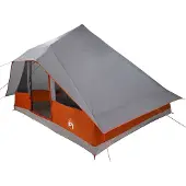 vidaXL Tipi Zelt 10 Personen Grau und Orange Taft