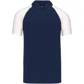 Kariban Herren Polo-Shirt Poloshirt Basic Kontrast Kragen Kurzarm Polohemd, Größe:L, Farbe:Navy/White