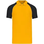 Kariban Herren Polo-Shirt Poloshirt Basic Kontrast Kragen Kurzarm Polohemd, Größe:L, Farbe:Yellow/Black