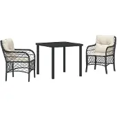 vidaXL Garten Essgruppe 3 Stk. Beige Poly-Rattan