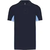 Kariban Herren Polo-Shirt Polohemd Poloshirt Freizeit Sport Polo Shirt, Größe:M, Farbe:Navy/Sky Blue